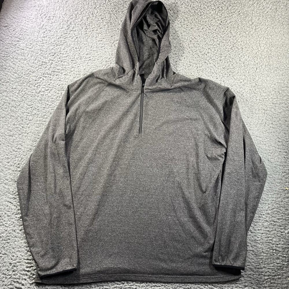 01.Algo Performance Hoodie Mens XXL Gray Quarter Zip Activewear Workout Jersey
